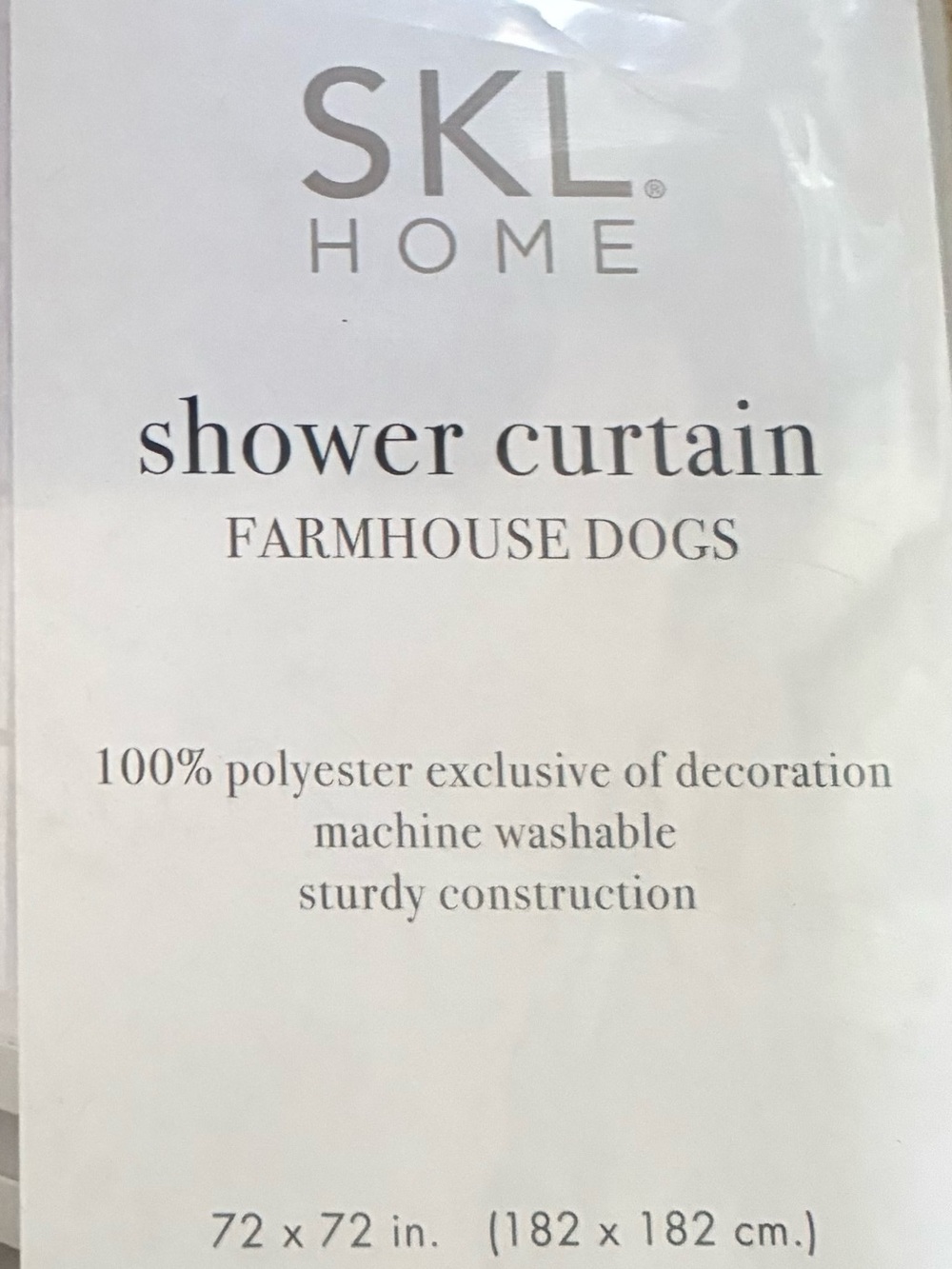 Farmhouse Dogs Shower Curtain - Black & White - Picture 4 of 5
